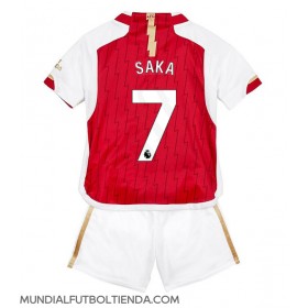 Camiseta Arsenal Bukayo Saka #7 Primera Equipación Replica 2023-24 para niños mangas cortas (+ Pantalones cortos)